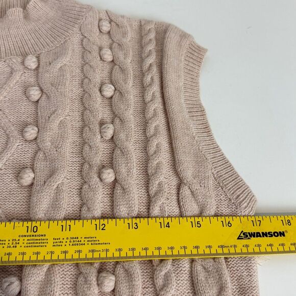 Debut Pom Pom Detail Mock Neck Sweater Vest M NWT - Picture 7 of 8